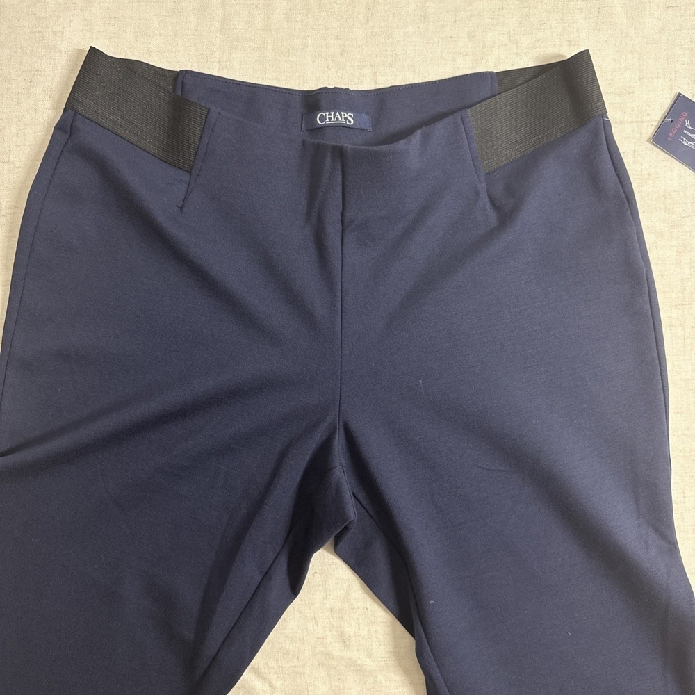 NWT Chaps Blue‎ Sculpting Leggings XL Super Stretch Slim Leg Holiday Edition - Picture 12 of 12